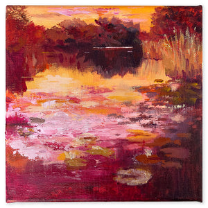 Warm-Summer-Sunset-Lies-Goemans-waterscape-painting-20x20cm-basis-on-white